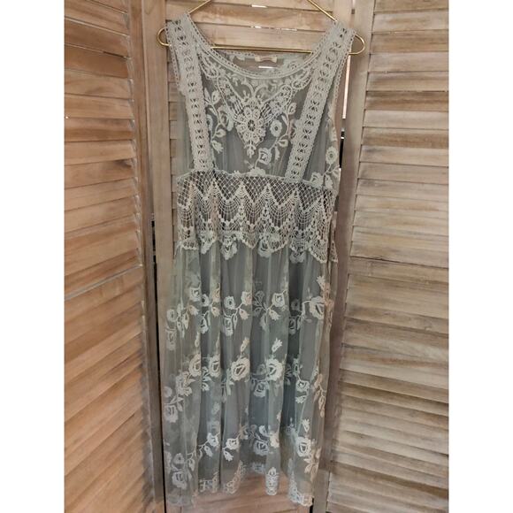 Sundance romantic lace overlay dress. size 12 - Picture 1 of 7